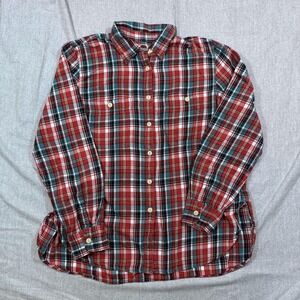 Denim & Supply Ralph Lauren Shirt Mens Medium Red Green Plaid Flannel Button Up